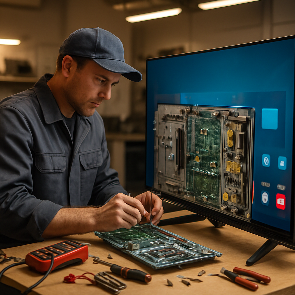 Professional TV repair technician at Sai Electronic Gurugram